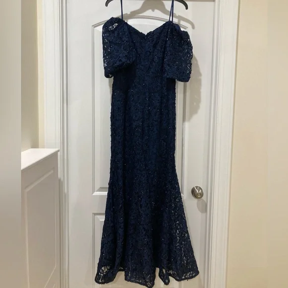 Xscape Lace dress size 6 NWOT Navy - Picture 3 of 7